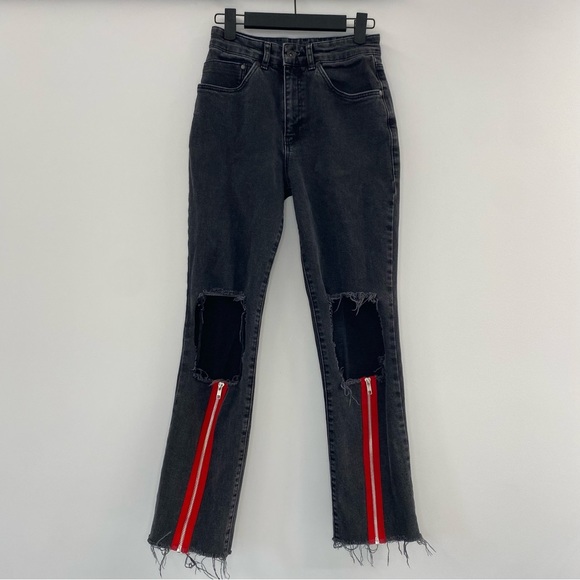 The Ragged Priest Scratch Jean Charcoal/Red Size 24 - Picture 4 of 16
